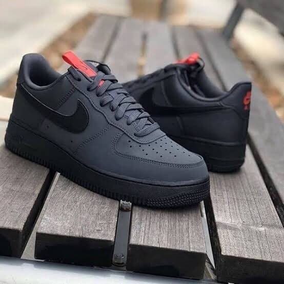 air force 1 low anthracite black and red