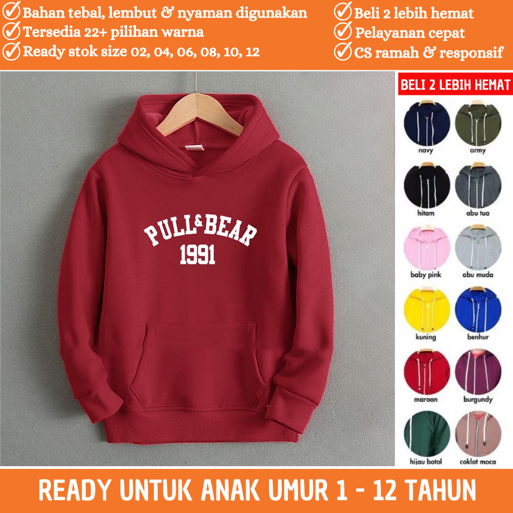 Hoodie pull and bear hotsell merah maroon