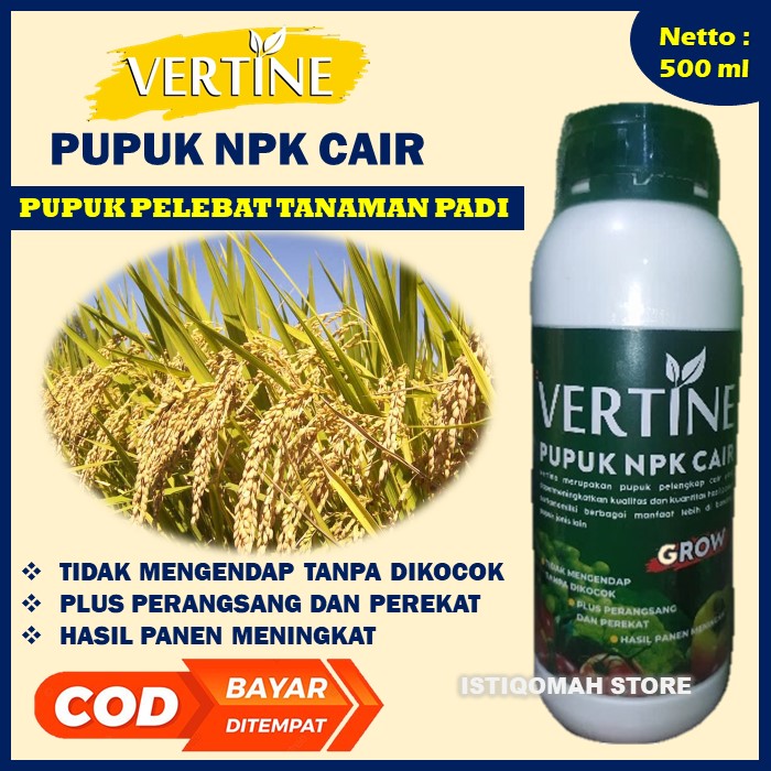 VERTINE GROW 500ml Pupuk NPK Cair Obat Penyemprotan Tanaman Padi ...