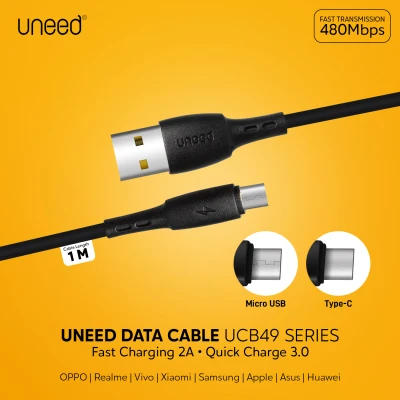 UNEED Kabel Data Type C, Micro USB Fast Charging 2A - UCB49
