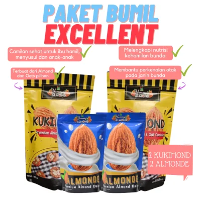 Paket bumil Excellent - yummys asi booster - ibu hamil - (2 Kukimond + 2 Almonde)