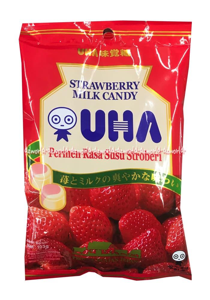 Produk Baru ! Uha Strawberry Milk Candy Permen Rasa Susu Strawberri 103G