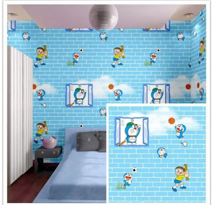 Wallpaper Doraemon Bata Biru Membeli Jualan Online Stiker Dinding Dengan Harga Murah Lazada Indonesia