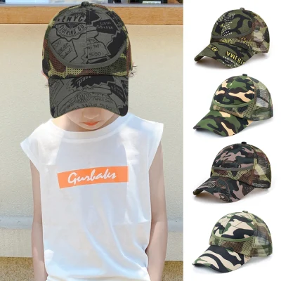 ORANGEJOY Outdoor Army Summer Boy and Girl Camouflage Cap Children Mesh Hats HipHop Hat Kids Baseball Cap