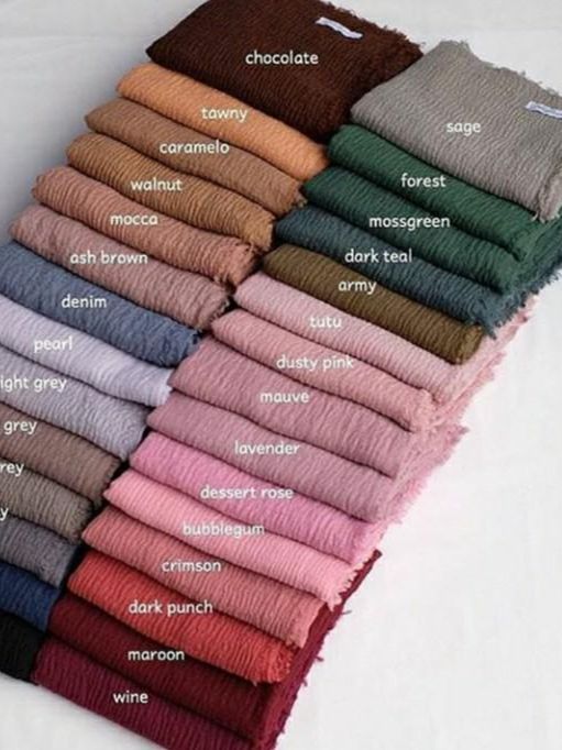 warna hijab pashmina crinkle