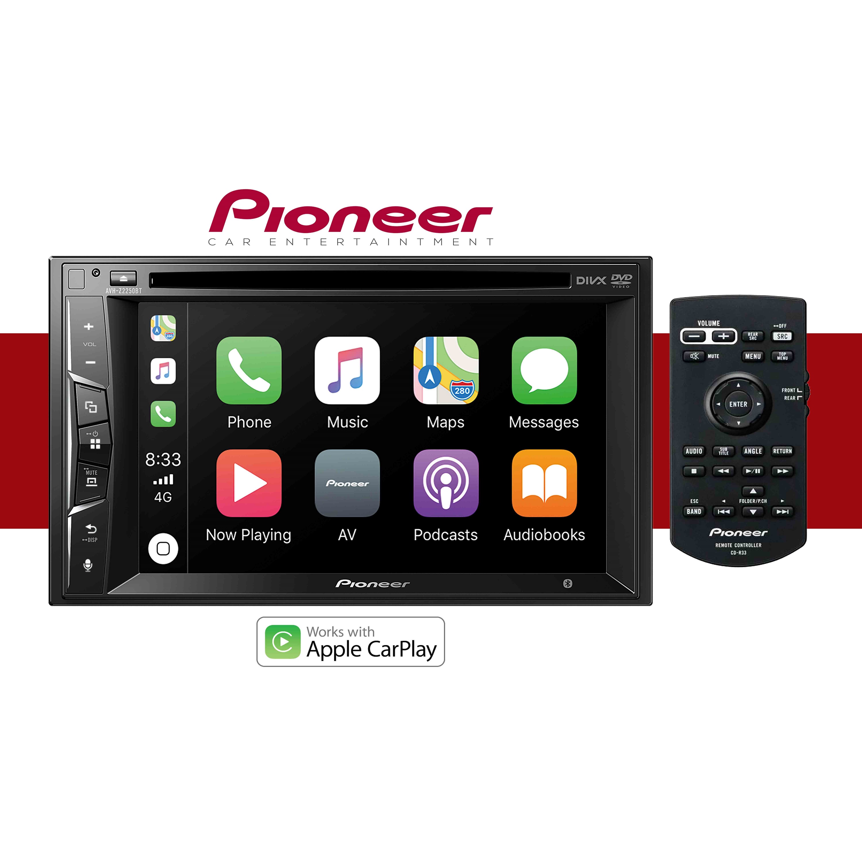 Pioneer AVH-Z2250BT Double Din DVD 