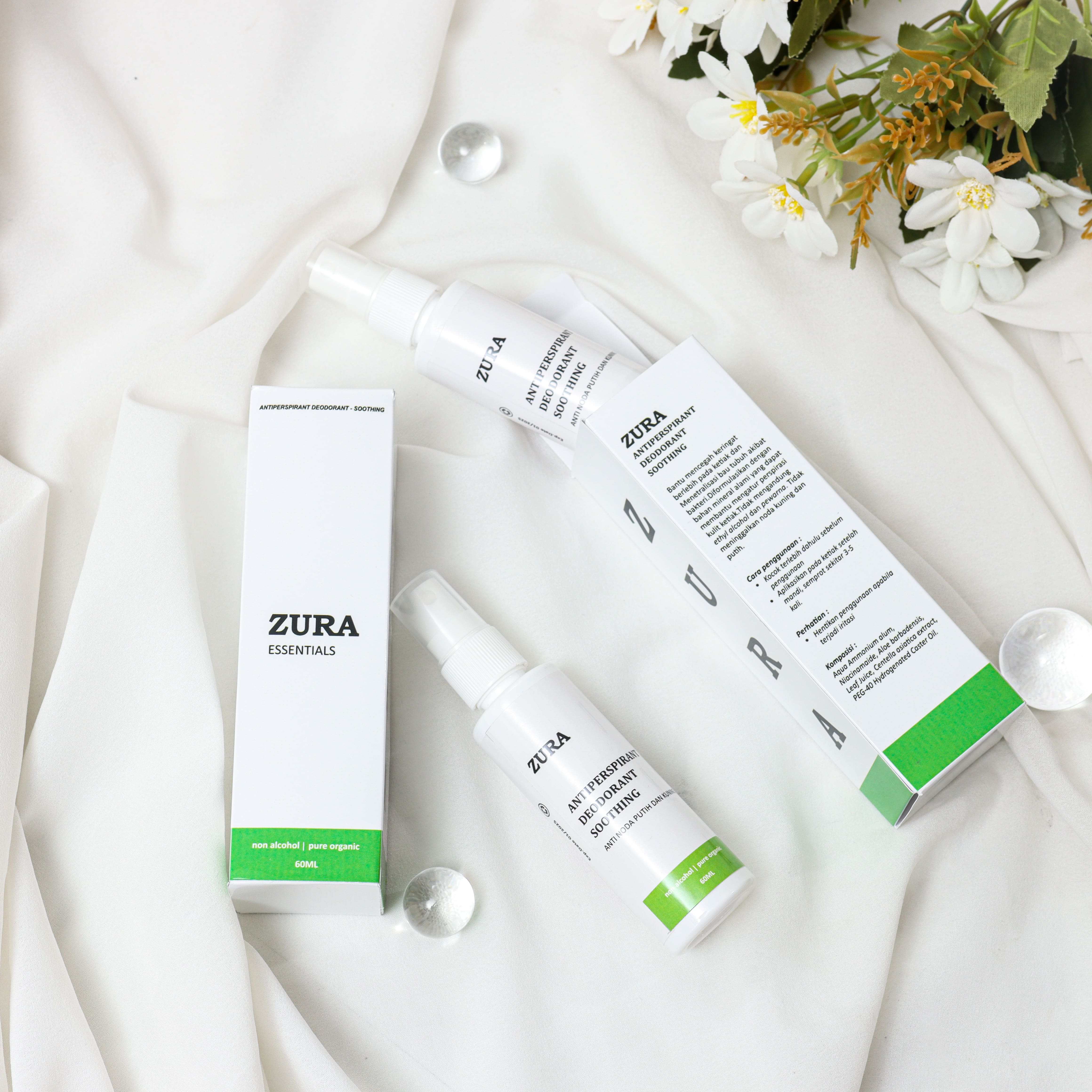 Zura Essentials Antiperspirant Deodorant Soothing Natural Spary