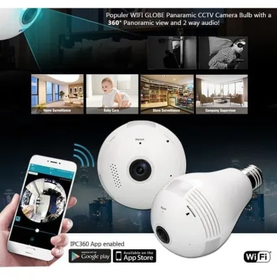 [COD]IP Camera Bohlam LED Kamera bulb aplikasi v380 Kamera CCTV Bulb Lampu Bohlam Spy Wireless Wifi