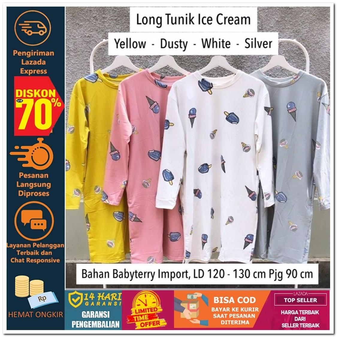 Sneakers World LONG TUNIK ICE CREAM Hijab Jilbab Segi Empat Square Pashmina Kerudung Khimar Pesta Kondangan Nikahan Simple Pet Instan Instant Bergo Kekinian Trendy