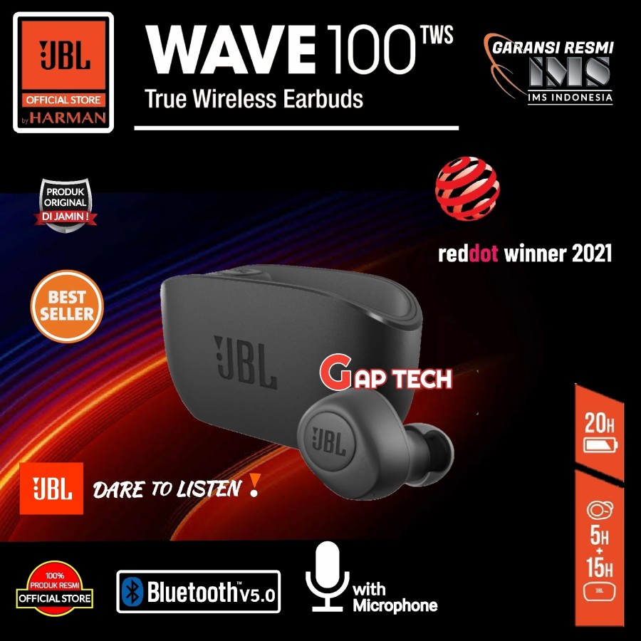 JBL Wave 100 TWS / Wave 100TWS / Wave100 TWS True Wireless Earbuds ...