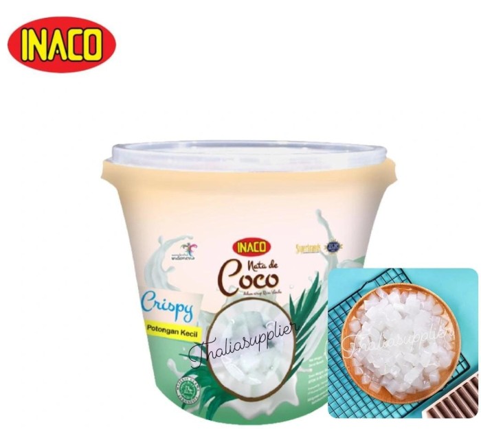 Inaco Nata De coco Crispy Varian Potongan Besar Dan Kecil Ember 1kg ...