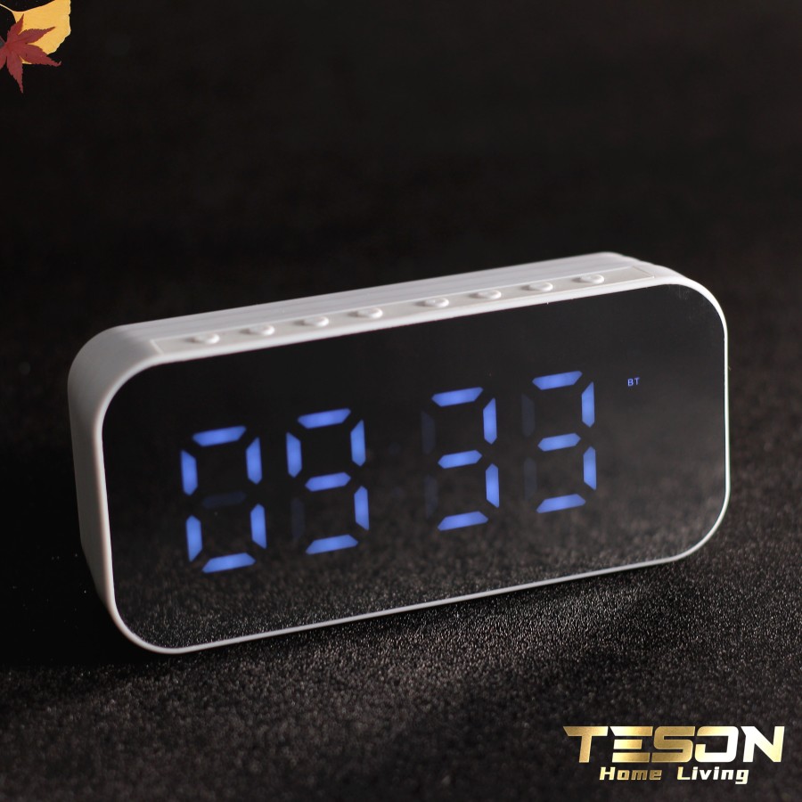 Jam Speaker Bluetooth [Tipe B] Alarm Clock LED Display Mirror Wireless Lazada Indonesia