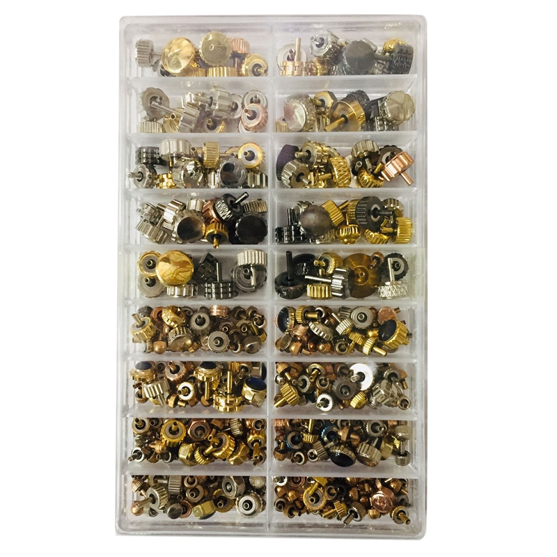 Watch Crown Watch Head Watch Parts for Wrist Watch Parts Dome Flat Head Watch Accessories Repair Tool Kit for Watchmaker