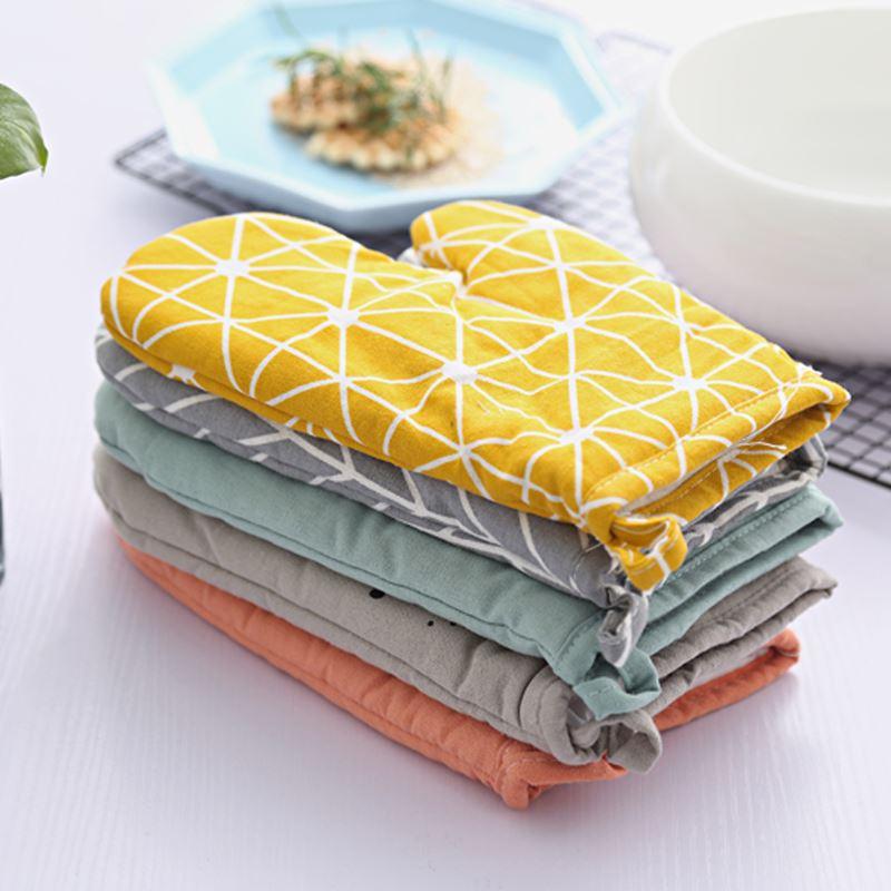 Bắc Âu Nhà Bếp 100% Cotton Dày Chống Nóng, Cách Nhiệt, Găng Tay Đồ Gia Dụng Lò Nướng Nướng Lò Vi Sóng, Chịu Nhiệt Cao Găng Tay Dụng Cụ