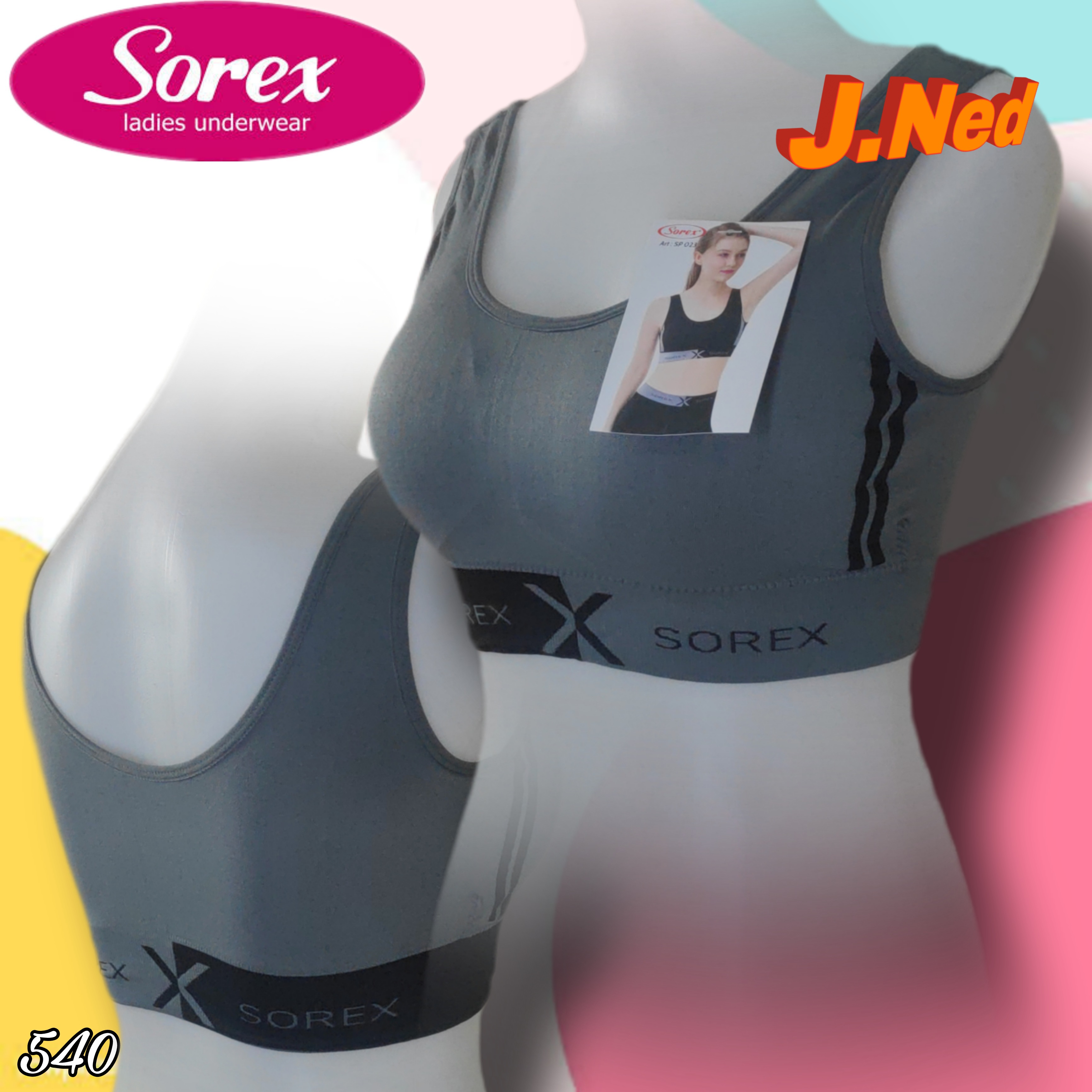 J540 Sorex Bra Sport Busa Tanpa Kawat Freesize Setara Size 34 - 40