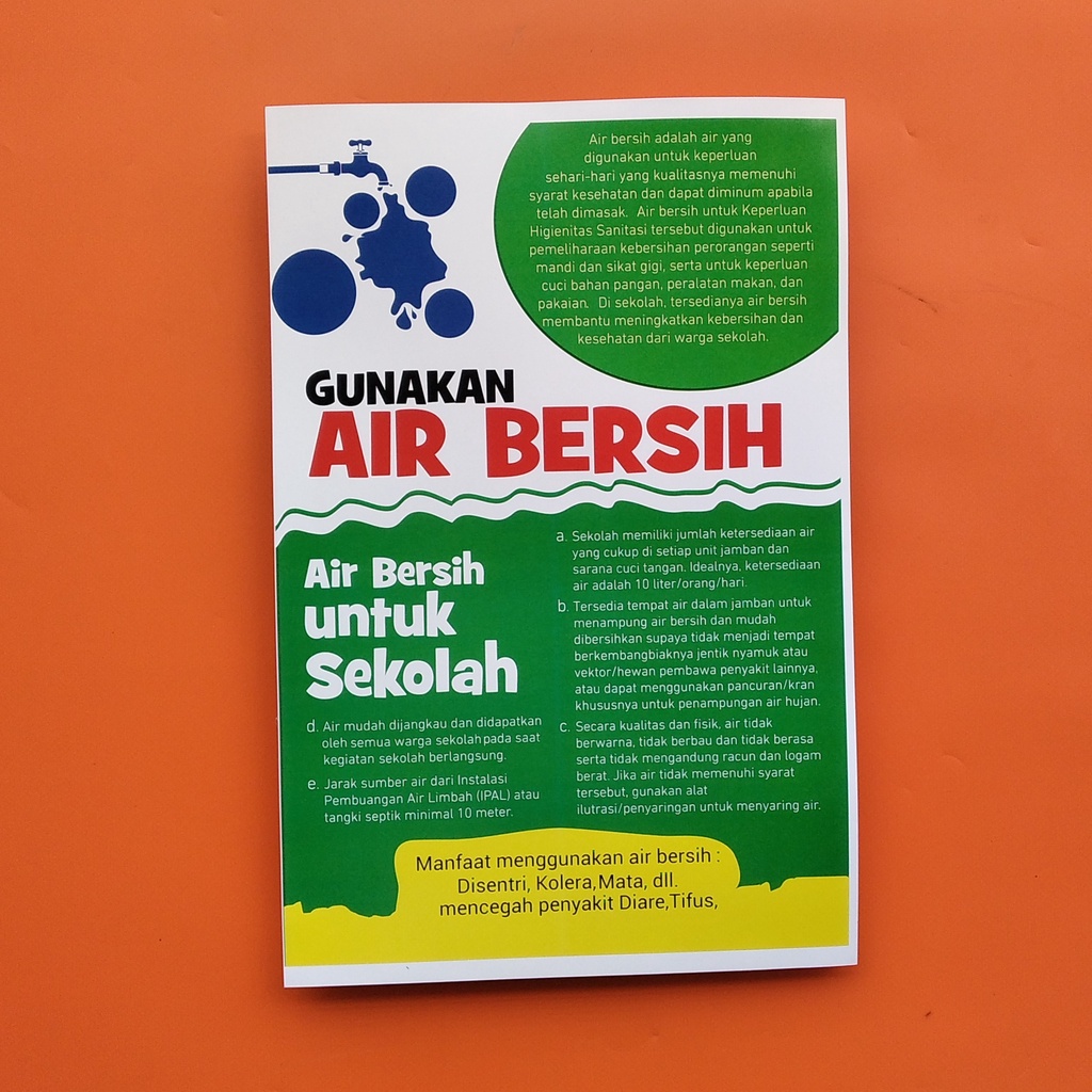 Poster Sanitasi Sekolah - Poster Gunakan AIr Bersih Untuk Sekolah ...