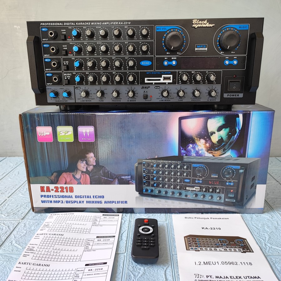 Power Mixer Black Spider KA 2210 4 Chennel Bluetoth Lazada Indonesia