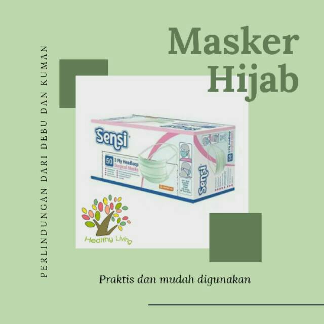 MASKER SENSI HIJAB ANTI DEBU, ASAP, KUMAN DAN POLUSI LAINNYA