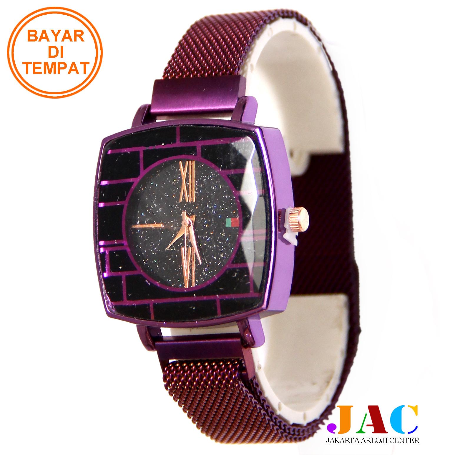 Jam Tangan Tali Pasir Model Terbaru - Jam Tangan Magnet - Desain Kotak Kaca Prisma Mewah Dan Elegan - Jam Tangan Wanita - Jam Tangan Kekinian - Harga Grosir - Bahan Stainless Steel