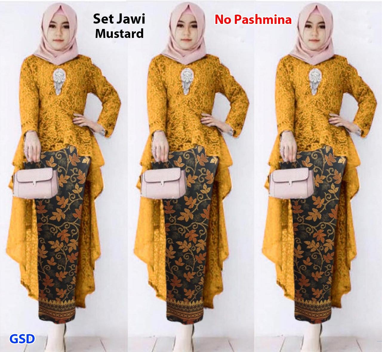 Setelan kebaya wanita / setelan brokat batik / brokat lokal murah / set kebaya ekor panjang / Set jawi brukat