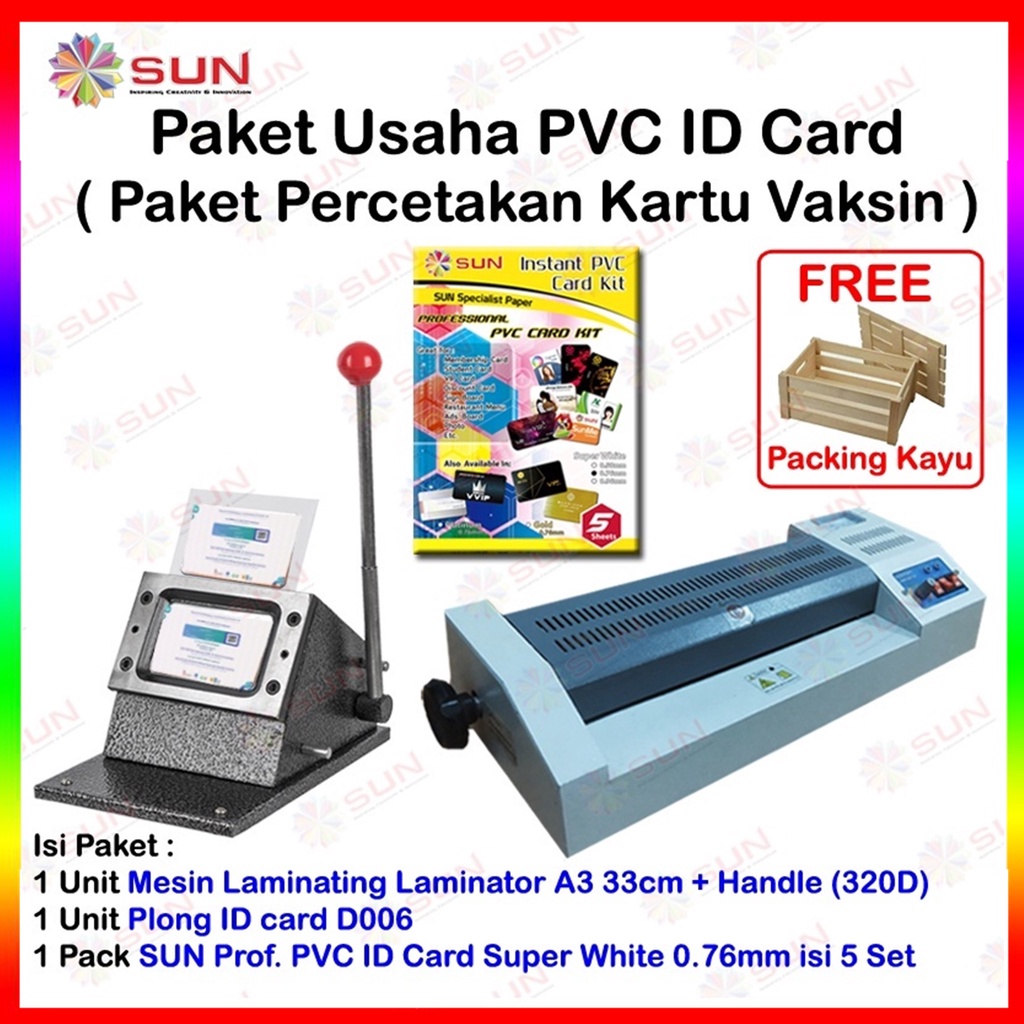 Paket Usaha Cetak Pvc Id Card Terdiri Dari Mesin Laminating Alat