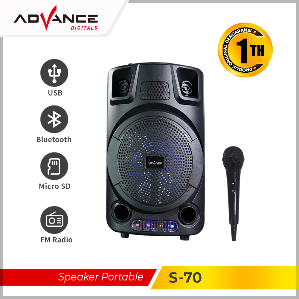 【Dikirim Dari Jakarta + Dukung COD】Advance S70 Speaker Bluetooth plus