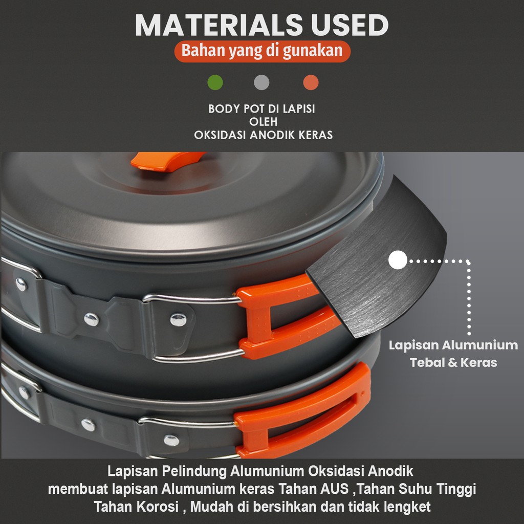 Cooking Set Alat Masak Camping Cooking Set Peralatan Masak SY-200