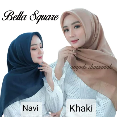 jilbab segi empat bella square / hijab bella square / kerudung segi empat dengan varian warna terlangkap