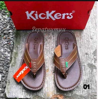 sandal kulit / sandal jepit pria dewasa / sandal kulit kickers / sandal import kickers / sandal pria / sandal terbaru