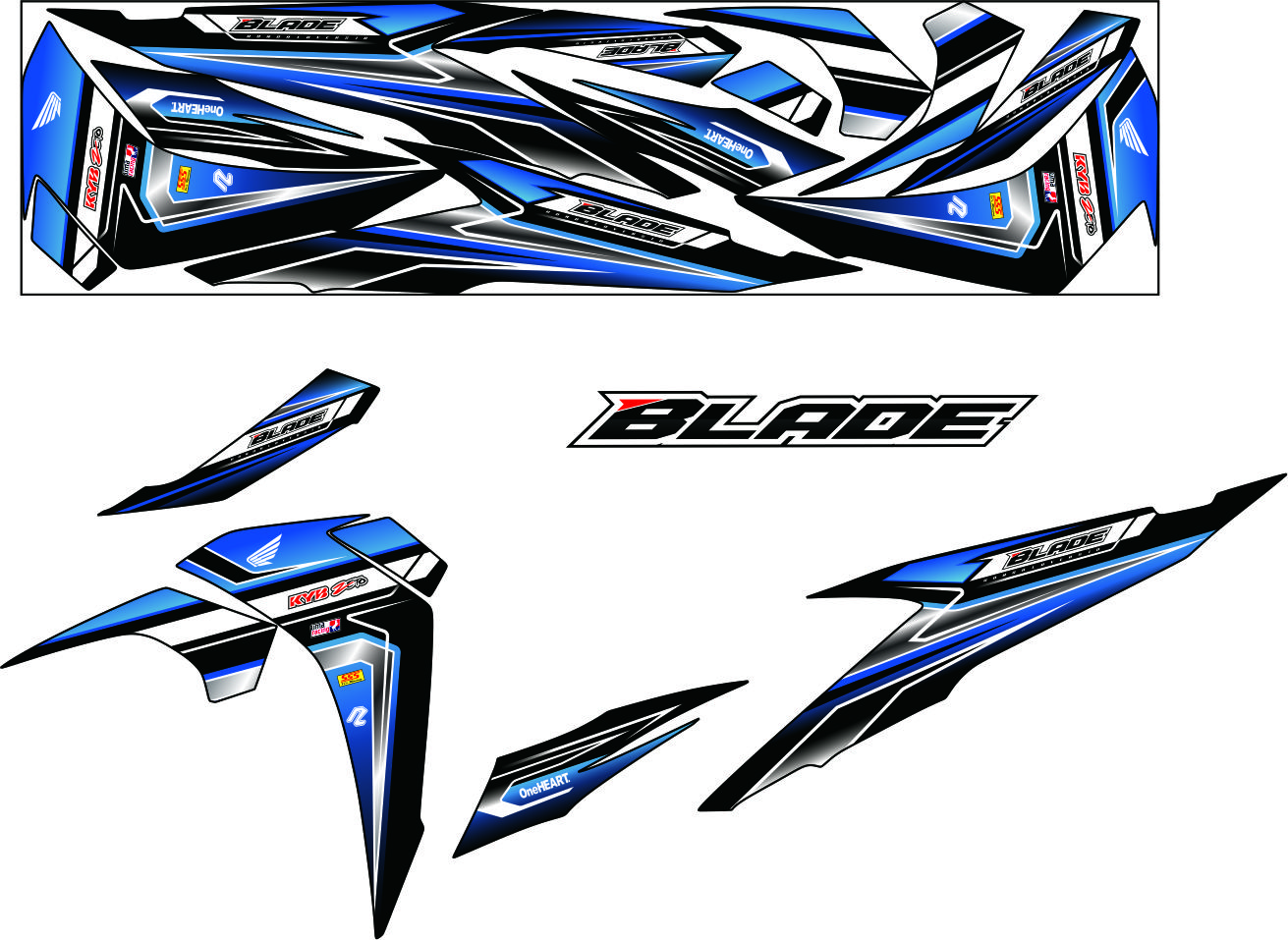 STICKER / STRIPING BUAT MOTOR HONDA BLADE CUSTOM VARIASI POLET RACING
