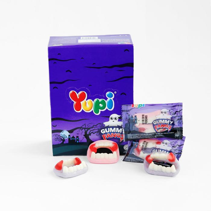 Yupi Gummy Fangs 1 Pak Box Dus 24 Pcs RZ GALERY Ungu Permen Murah