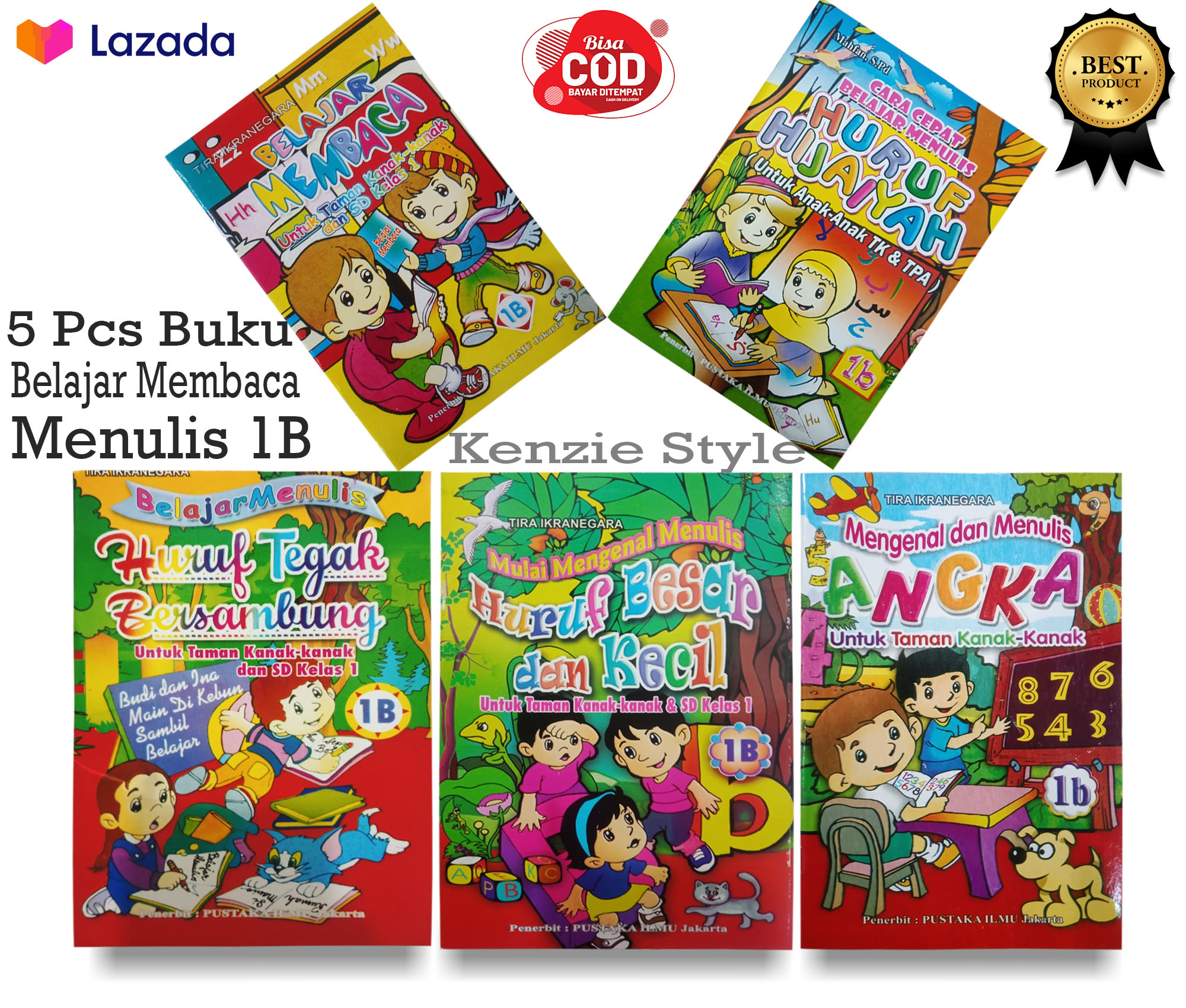 Paket 5 Pcs Buku Belajar Membaca 1A DAN 1B Untuk Anak PAUD TK DAN SD ...