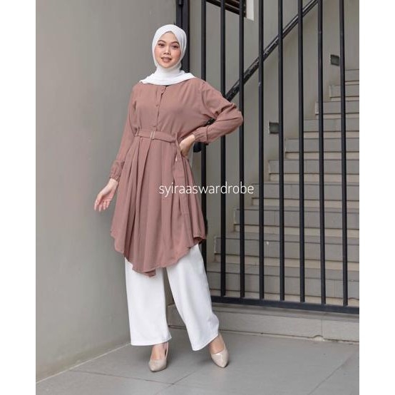 Syiraa Tunik / Baju Tunik Wanita Muslim / Baju Atasan Tunik Terbaru / Baju  Atasan Muslim Kekinian / Baju Tunik Tali Pinggang | Lazada Indonesia
