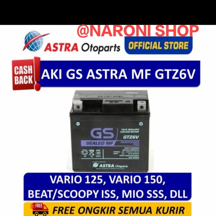 AKI HONDA CBR 150R, VARIO 125,VARIO 150 GTZ6V GS ASTRA AKI KERING