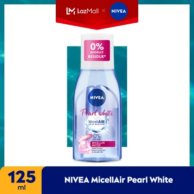 NIVEA MicellAIR Pearl White, Micellar Cleansing Water, Facial Cleanser & Makeup Remover, 125 ml