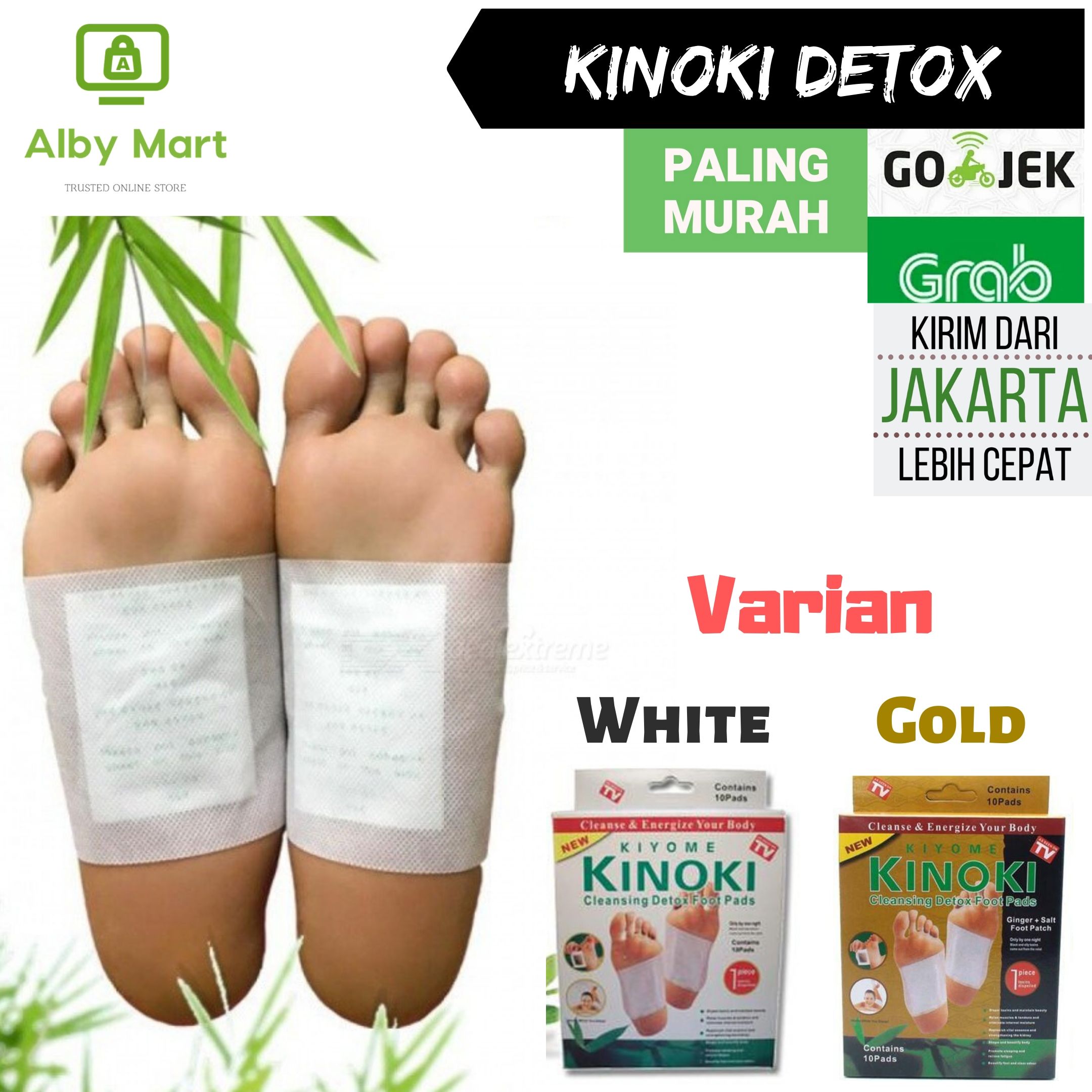 KINOKI WHITE/ GOLD detox foot pads - Koyo penyerap racun dalam tubuh-PUTIH
