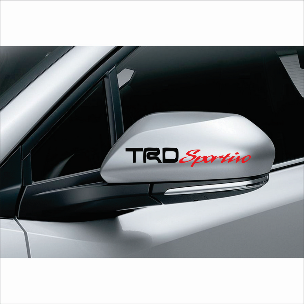 Sticker Mobil Cutting Untuk Kaca Spion Mobil Putih Hitam Trd