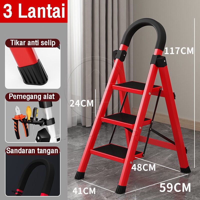 REAIM Tangga 3/4/5/6/7 Step Tangga Lipat Multifungsi Carbon Steel