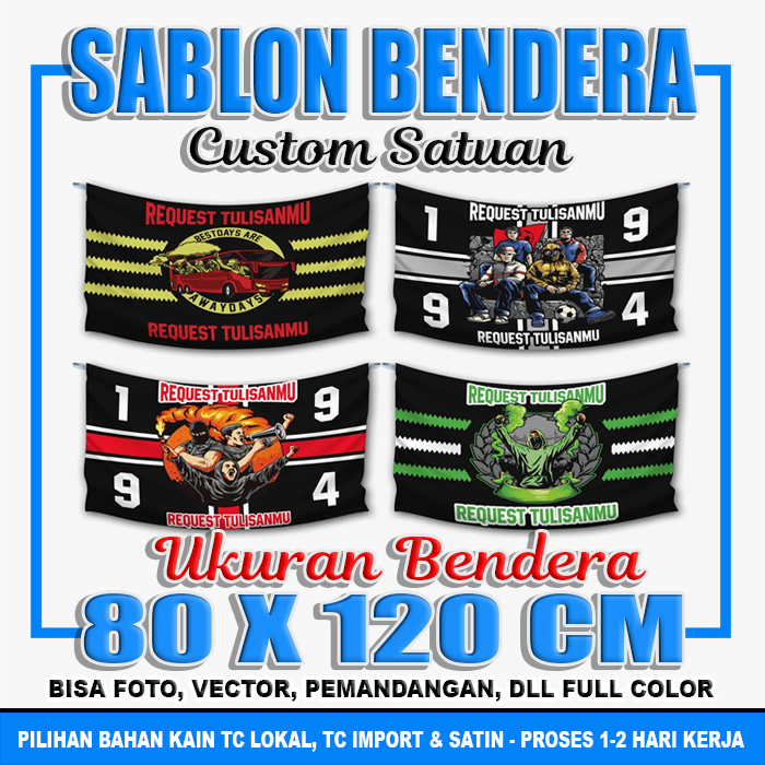 Sablon Bendera Mini Flag Ultras Logo Custom Satuan 80x120 cm | Lazada