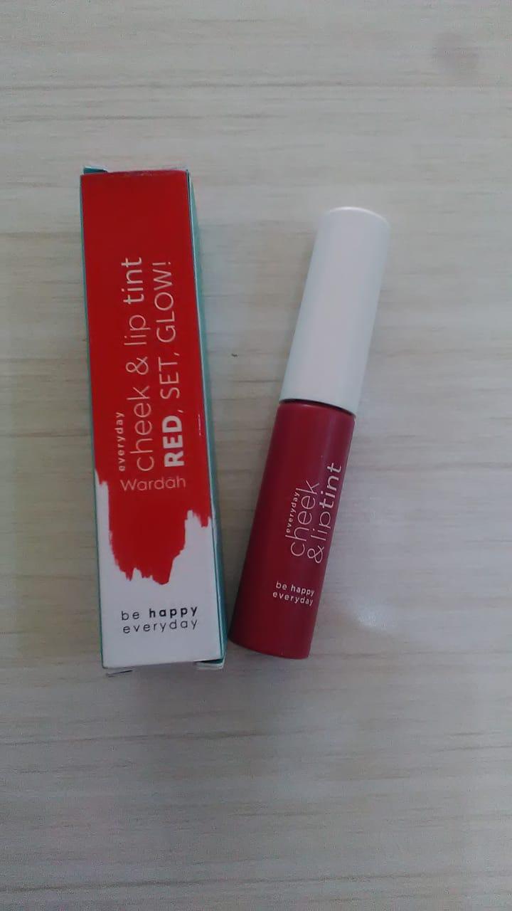 lip tint wardah red set glow