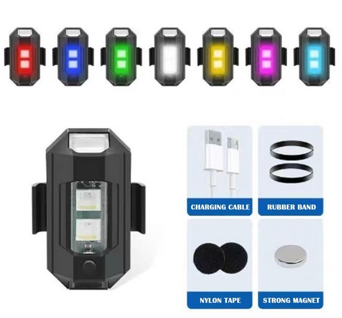 Lampu Strobo LED 7 Warna Motor Dapat Diisi Ulang /Motor Modifikasi