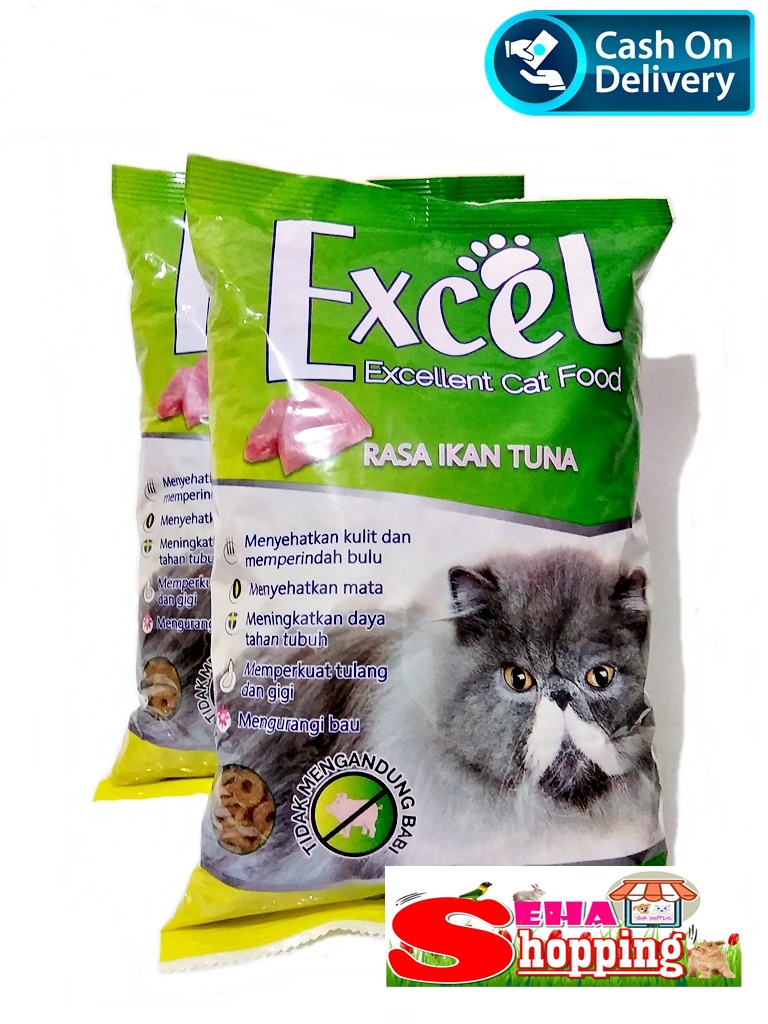 Makanan Kering Excel Cat Food Rasa Ikan Tuna - Ukuran 500 Gram 