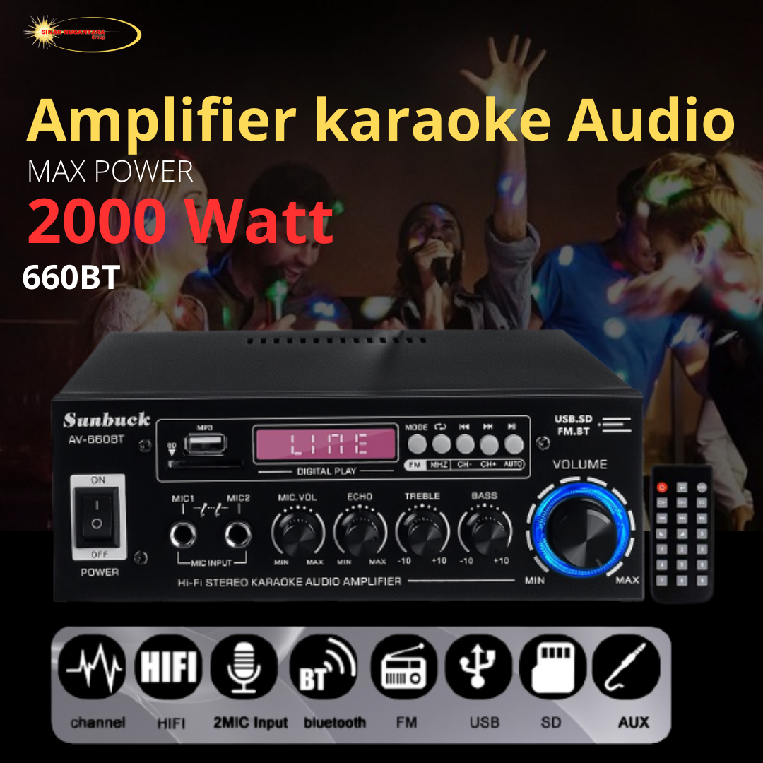 sn COD Sunbuck Audio Amplifier Bluetooth EQ Karaoke FM Radio 2000W