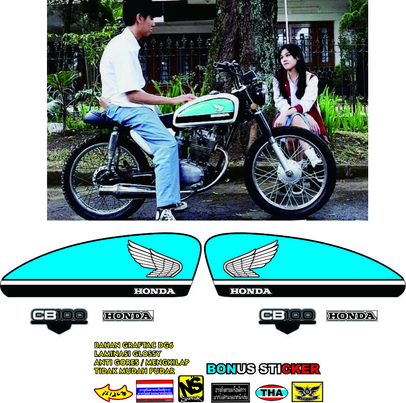 Sticker Variasi Lis Cb100 Old Striping Custom Stiker Motif Cb Jadul