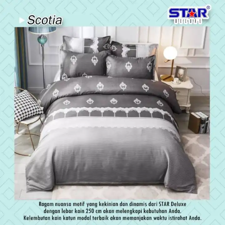Sprei Merk King Bahan Katun Motif Scotia Lazada Indonesia