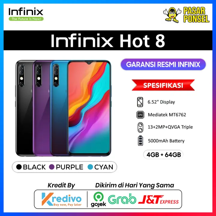 Hp Infinix Hot 8 4 64gb Garansi Resmi Termurah Se Surabaya Lazada Indonesia