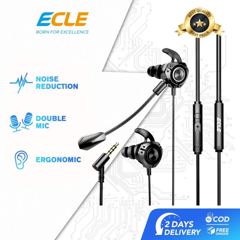 HOT) ECLE Gaming Earphone PUBG Wired Headset In Ear Noice