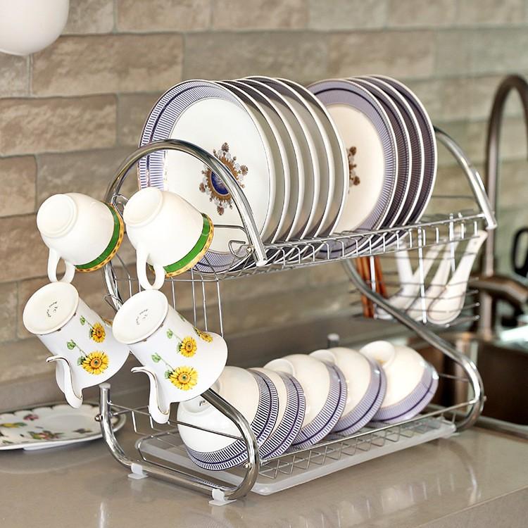 (2KG) RAK PIRING 2 SUSUN/ DISH DRAINER STAINLESS