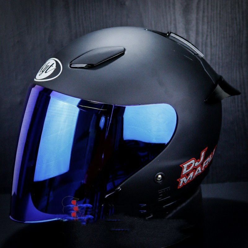 Helm Hull Face Original KYT DJ Maru Black Doff Helm Pria Helm Murah