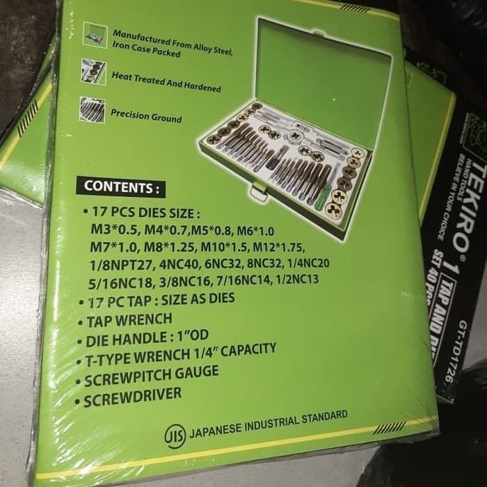 HAND TAP SENAI TEKIRO SET HAND TAPS AND DIES TEKIRO 40 PCS Lazada